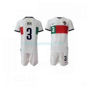 Jalkapallo Pelipaidat/Peliasut Portugali PEPE 3 Lasten Vieraspaita World Cup 2022 Lyhythihainen